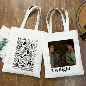 Twilight Hauska Ostoskassi Graafinen Tote Harajuku Naisten Kangas Olkalaukku Naisten Ulzzang Eco Suuren Kapasiteetin