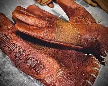 Käsintehty Vintage Nahka Moottoripyörä Racing Glove