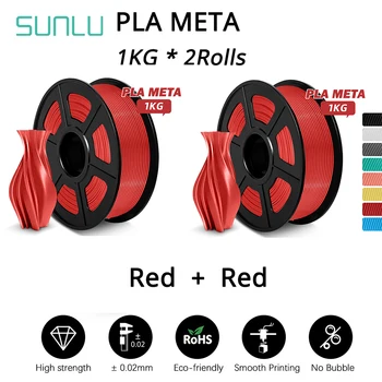 SUNLU PLA Meta 3D Hehkulanka 1.75 MM Ei Kupla Lämmin Väri Korkea Likviditeetti Nopea Tulostus Lapsi Kynä Täyttö 1KG/2KG FDM 3D-Tulostin