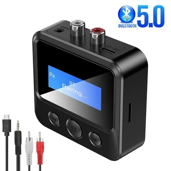 Bluetooth-5.0-Lähetin-Vastaanotin, EDR Langaton Sovitin USB-Sovitin 3,5 mm: n AUX-RCA-TV-PC-Kuulokkeet Kotiin Stereo Auto HIFI Audio