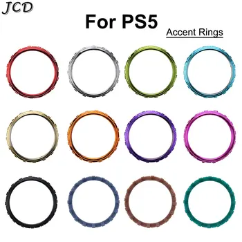 JCD 2kpl Chrome Analoginen Aksentti Thumbstick Renkaat Varaosia PS5 Ohjain Peliohjain-Tarvikkeet
