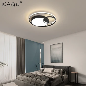 KAGU Musta Moderni LED kattovalaisimet Olohuone Makuuhuone Ruokailutila Himmennettävä Lamppu Sisäuima-Pyöreä Rengas Valaisimet