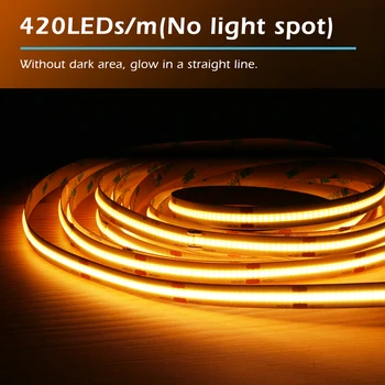 Gledopto Zigbee 5m COB LED Nauhat Valot 420LEDs/m Korkea Tiheys Joustava COB LED-Valot Lämmin Valkoinen 2700K Himmennettävä LED-Nauha dc 24v