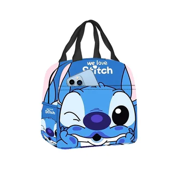 Disneyn Stitch Käsilaukku Opiskelija-Suuri Kapasiteetti Kannettava Bento Pussi Söpö Sarjakuva Tulostaa Lämpö-Laukku Ulkouima-Lounas Box Lämpö Varastointi