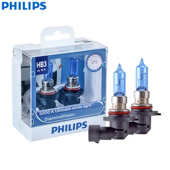 Philips Diamond Vision HB3 9005 12V 60W P20d 9005DVS2 5000K Viileä Valkoinen Auton Halogeeni Ajovalojen Auto-Lamput Sumu Lampun (Twin Pack)