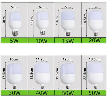LED-Lamppu Lamppu Energiaa Säästävä Lamppu E27 5W 10W 15W 20W 30W 40W 50W 60W 220V Valkoinen 6000K SMD-Valaistus Lamppu varten Olohuone