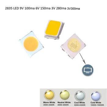 DIY SMD LED-Diodi 2835/3528 1W 3V 300ma 6V 150ma 9V100ma 100-120lm Nopea Toimitus