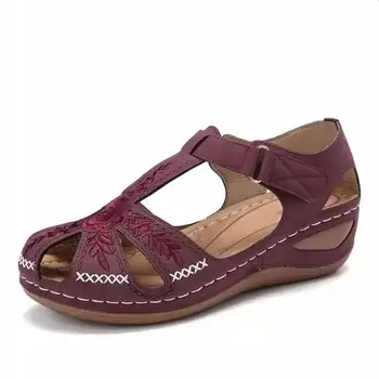 Baotou Roman sandaalit naisten 2023 kesällä uusi harjakattoisia kudottu kiila kantapää lohko kantapää alustan naisten kengät