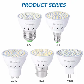 5KPL GU10 LED Spot Light 220V MR16 LED-Lamppu E27 LED-Lamppu 240V SMD 2835 E14 B22 Maissi Valo Kattokruunu 4W 6W 8W GU5.3 Led-Lamppu