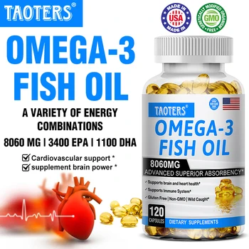 Omega -3 Kapselin Täydentää kalaöljyä Rauhoittaa Aivojen, Vahvistaa Luita, Parantaa Muistia ja Äly Parantaa Vastustuskykyä