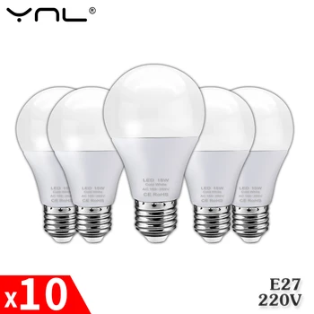 10kpl/paljon LED-Lamppu E27 18W 15W 12W 9W 6W 3W Lampada LED-Lamppu AC 220V Bombilla Spotlight Kotiin Kylmä/Lämmin Valkoinen LED-Valo